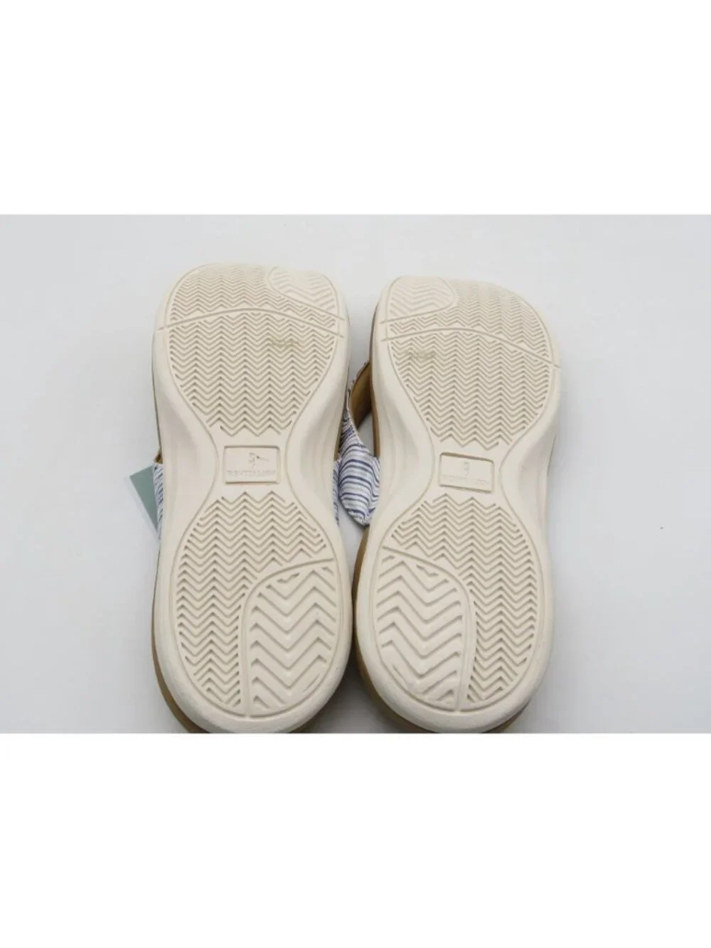 Revitalign Wave Womens Orthotic Flip Flops Cushioned Footbed Tan Blue 12 D NEW
